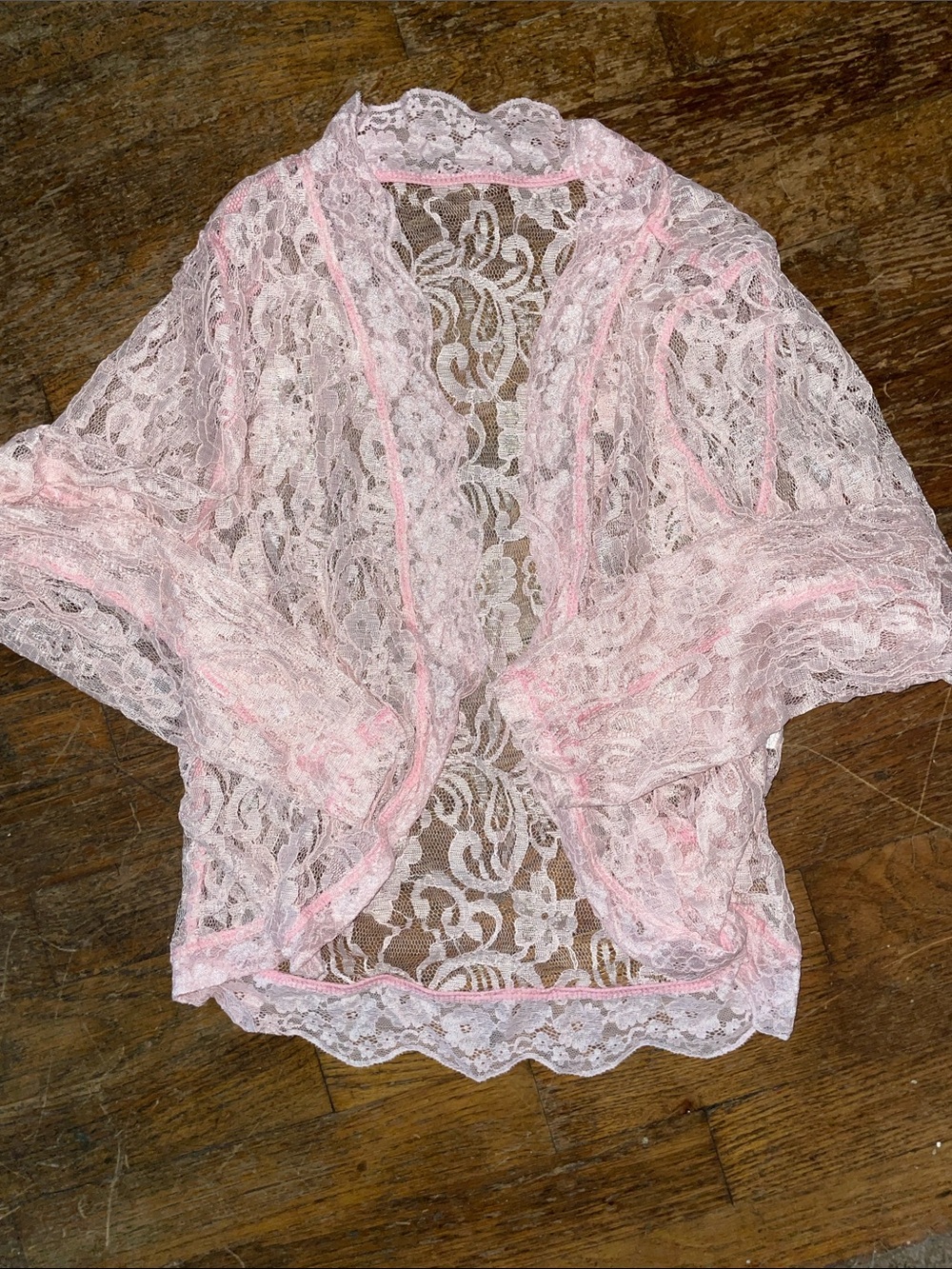 Lace Sheer Kimono - Light Pink